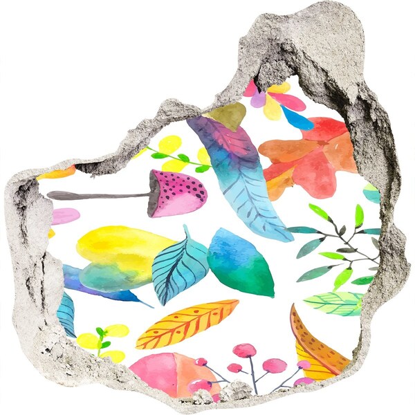 trapstickers mozaiek Bloemenmuurschildering door een gat in de muur