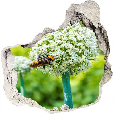 trapstickers natuur Bloemenweide met een bij