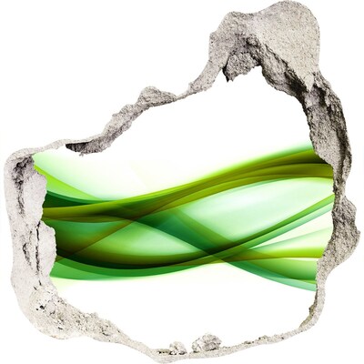 trapstickers natuur Groene golf in het gat in de muur