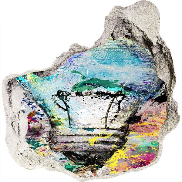 tegelstickers Een beschadigde muur met een lamp