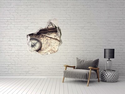 tegelstickers Oude kaart met kompas