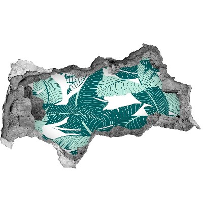 naklejka fototapeta 3D na ścianę Tropikalna oaza w zniszczonej ścianie