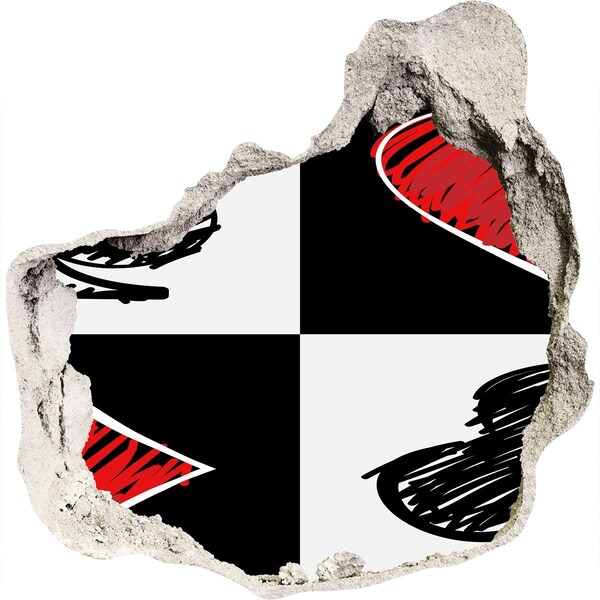 trapfolie Gebroken muur met rode accenten