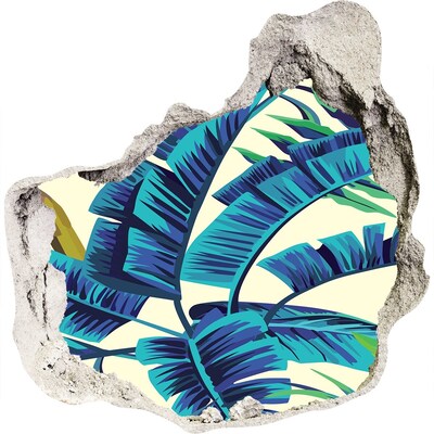 trapfolie Tropische planten in een gat in de muur