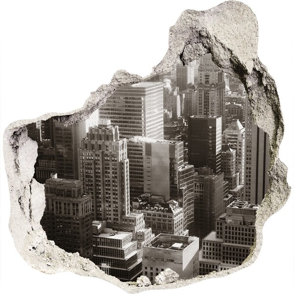 tegelstickers keuken Uitzicht op de stad vanuit een gat in de muur.