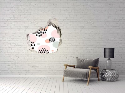 Fototapeta dziura na ścianę 3d Dziura w ścianie z kolorowymi plamami