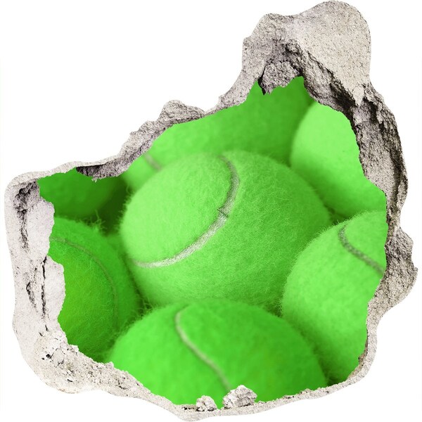 trapfolie Groene tennisballen achter de muur