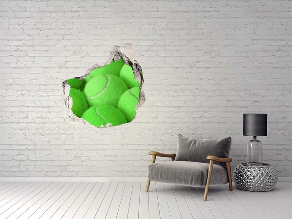 trapfolie Groene tennisballen achter de muur