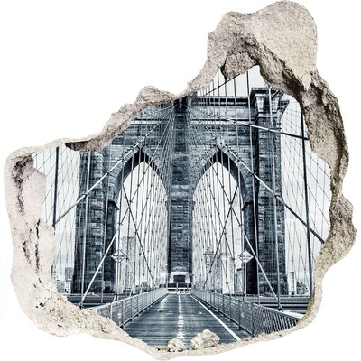 zelfklevende trapfolie Brooklyn Bridge in zwart-wit