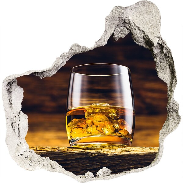 tegelstickers Een glas whisky met ijs.