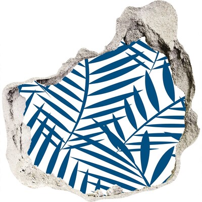 zelfklevende trapfolie Tropische bladeren in een gat in de muur