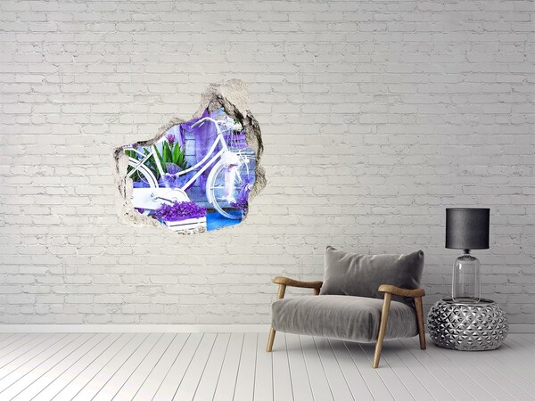 trapstickers tegels Een fiets in een tuin vol bloemen