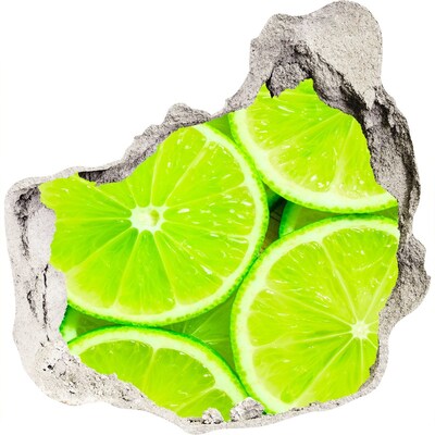 Naklejka 3D dziura na ścianę samoprzylepna Soczyste limonki w dziurze w ścianie