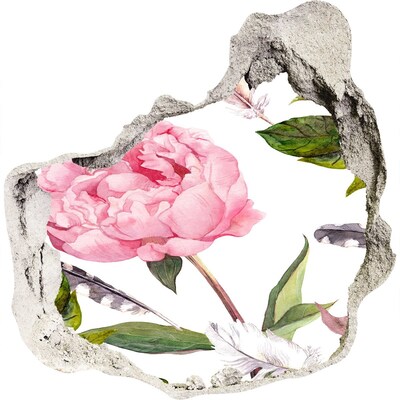 tegelstickers keuken Bloemenmuurschildering door een gat in de muur