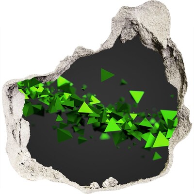 Samoprzylepna dziura na ścianę Zielona geometria w dziurze w ścianie