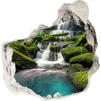 trapstickers mozaiek Een waterval te midden van het groen.