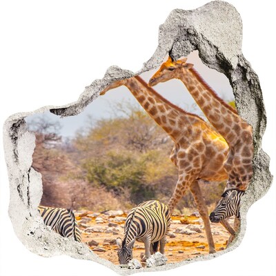 Dziura 3d fototapeta naklejka Safari w Afryce