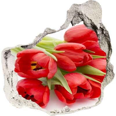 trapstickers natuur Tulpen in een gebroken muur