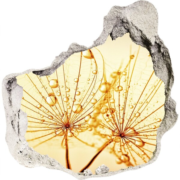 tegelstickers Gouden bloemen in beton