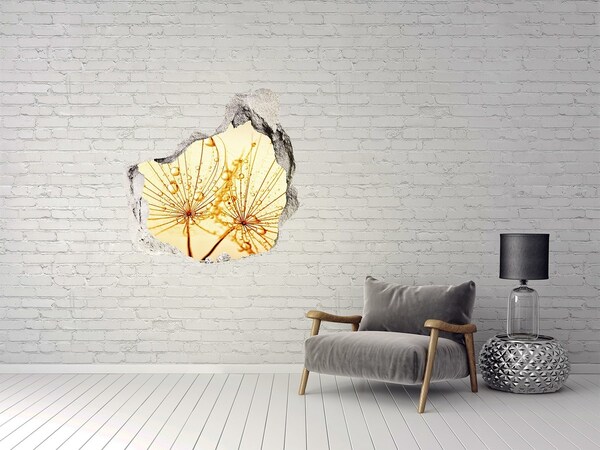 tegelstickers Gouden bloemen in beton