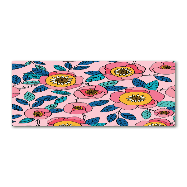 Plexiglas schilderij Roze bloemen