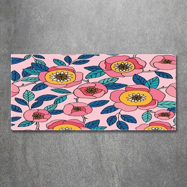 Plexiglas schilderij Roze bloemen