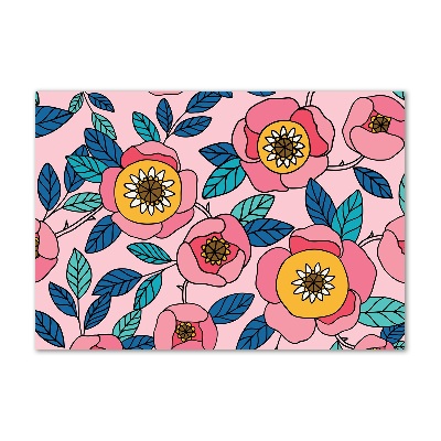 Plexiglas schilderij Roze bloemen