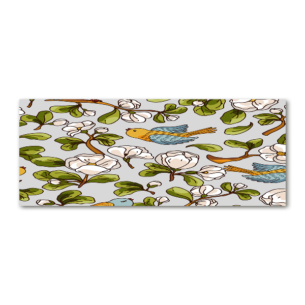 Foto in plexiglas Bloemen en vogels