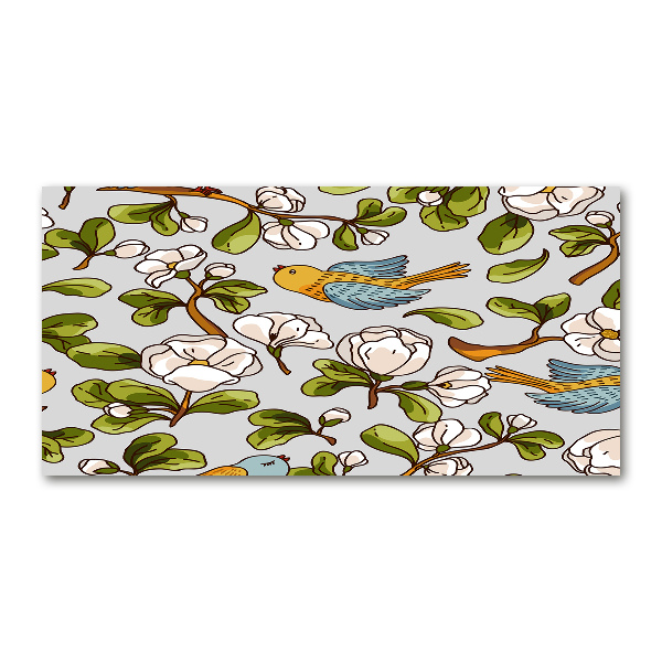 Foto in plexiglas Bloemen en vogels