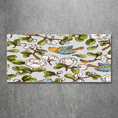 Foto in plexiglas Bloemen en vogels