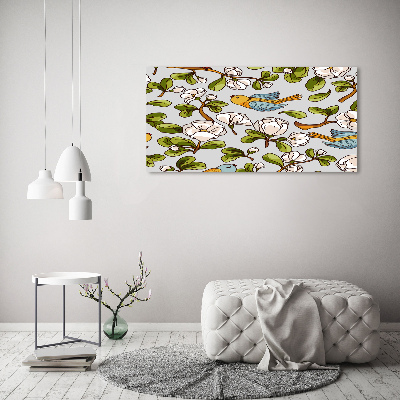 Foto in plexiglas Bloemen en vogels