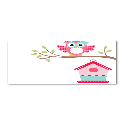 Schilderij op acrylglas Uil op een tak