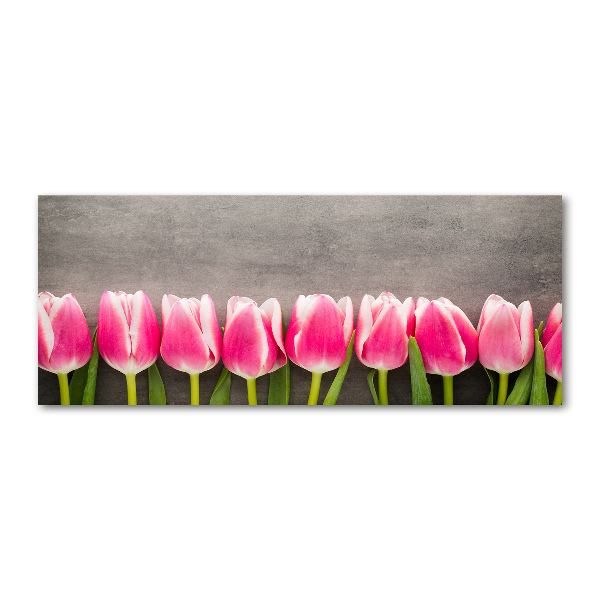 Schilderij op acrylglas Roze tulpen