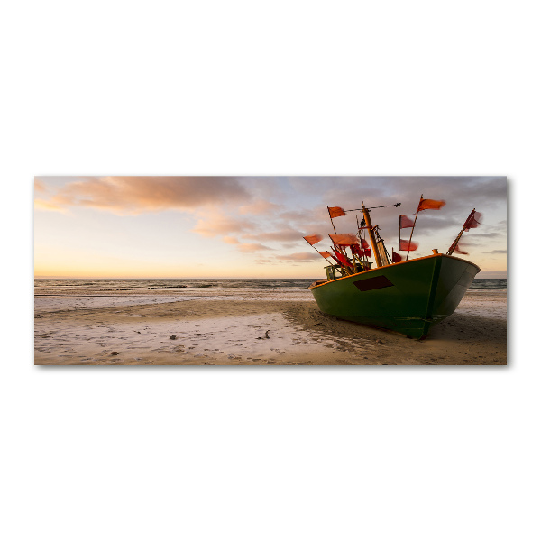 Plexiglas foto Vissersboot strand