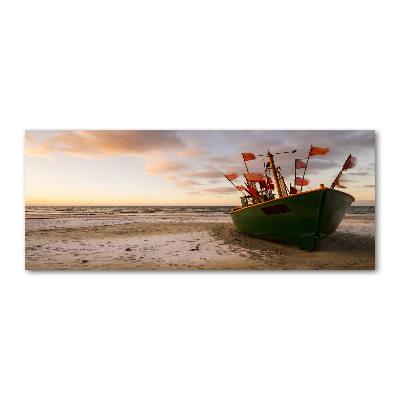 Plexiglas foto Vissersboot strand