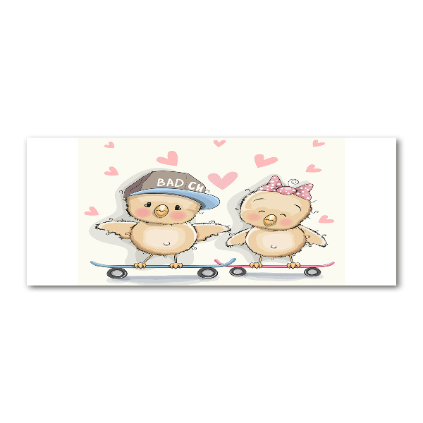 Plexiglas schilderij Vogels op een skateboard