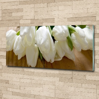 Foto op plexiglas Witte tulpen