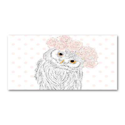 Schilderij op acrylglas Uil in een krans