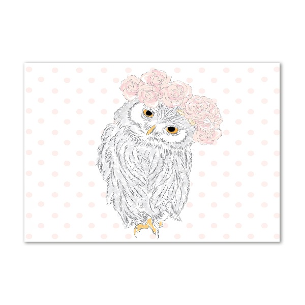 Foto obraz szkło akryl Sowa w wianku