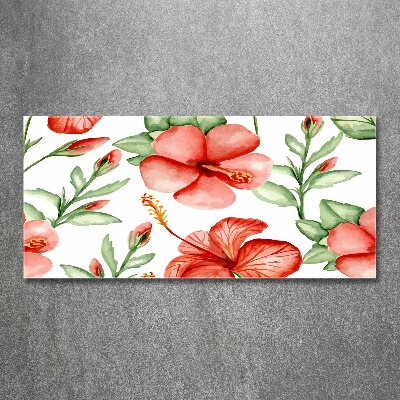 Foto obraz szkło akryl Tropikalne kwiaty