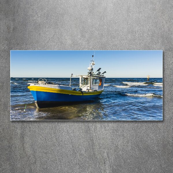 Foto obraz szkło akryl Kuter na morzu