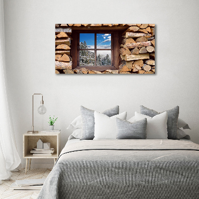 Schilderij op acrylglas De winter buiten het raam.