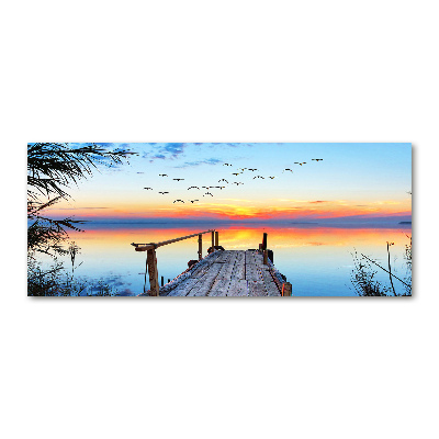 Foto obraz szkło akryl Molo nad jeziorem