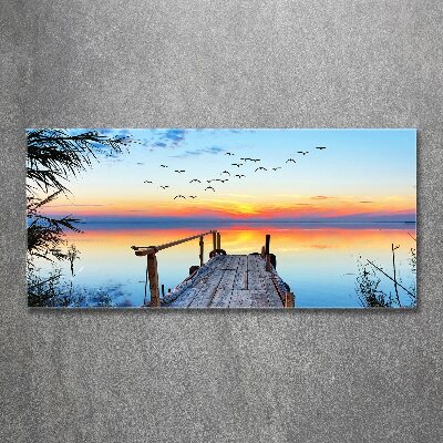 Foto obraz szkło akryl Molo nad jeziorem
