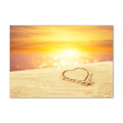 Plexiglas schilderij Hart in het zand