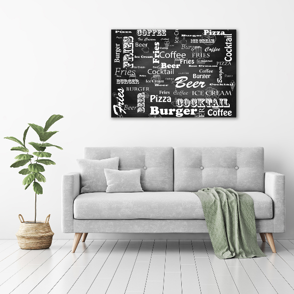 Schilderij op acrylglas Restaurantmenu