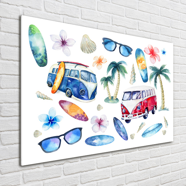 Schilderij op acrylglas Surfsymbolen