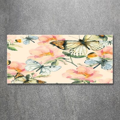 Foto plexiglas Vlinders en bloemen