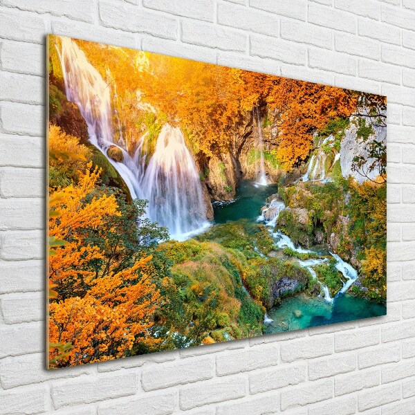 Foto op plexiglas Waterval in de herfst