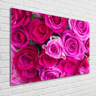 Plexiglas schilderij Boeket roze rozen